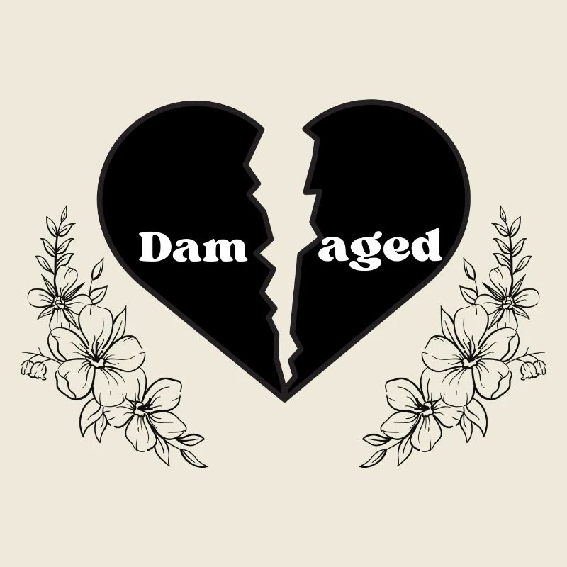 Split Heart Floral Border