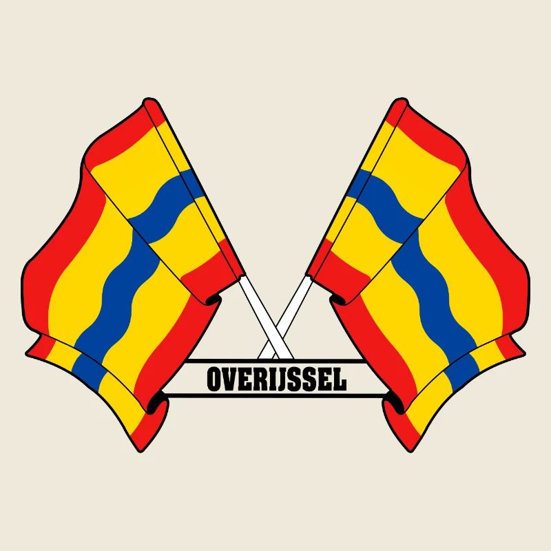 Two flags text OVERIJSSEL
