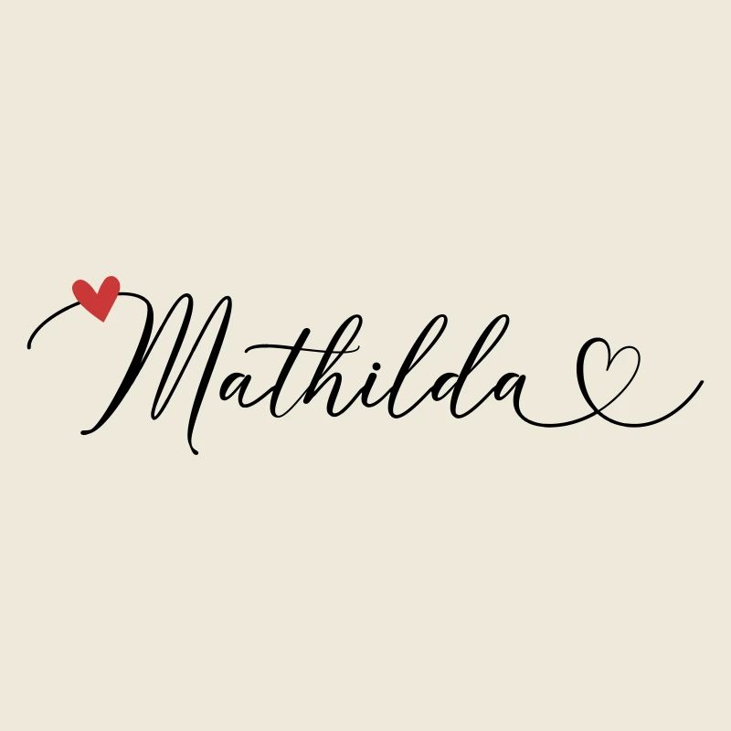 Mathilda Surname First name Calligraphy Heart