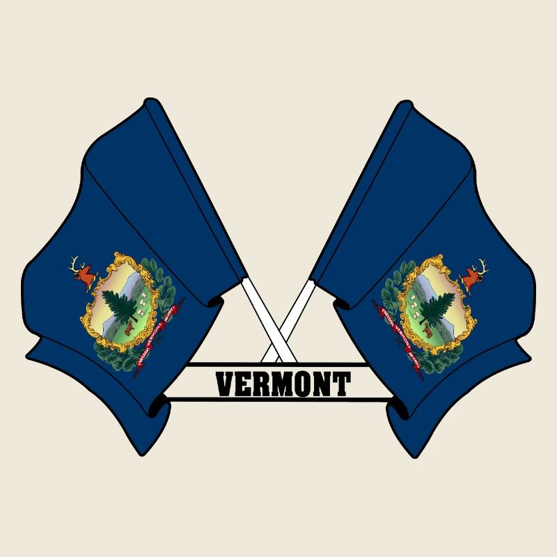 Deux drapeaux texte VERMONT