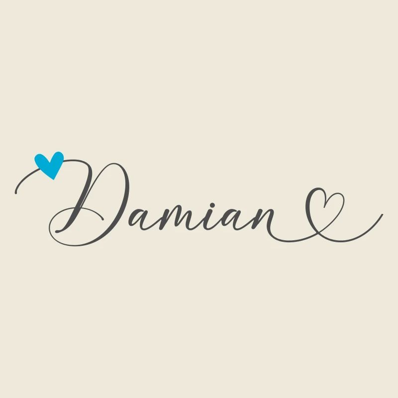 Damian Surname First name Calligraphy Heart