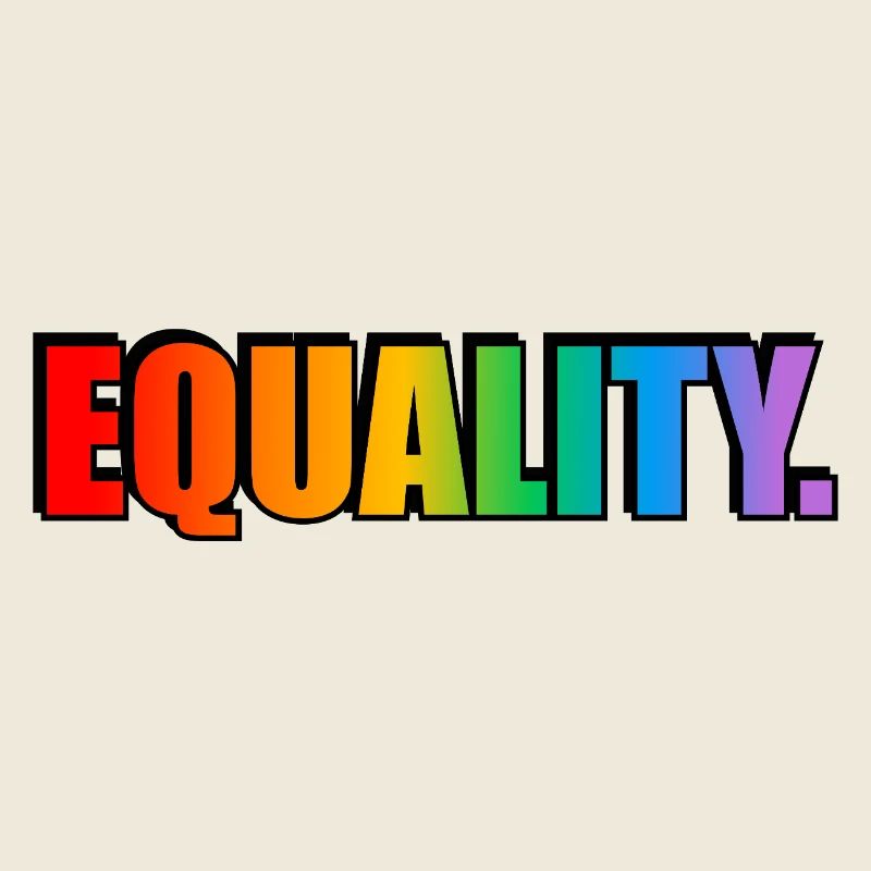 EQUALITY - rainbow text - LGBT pride month