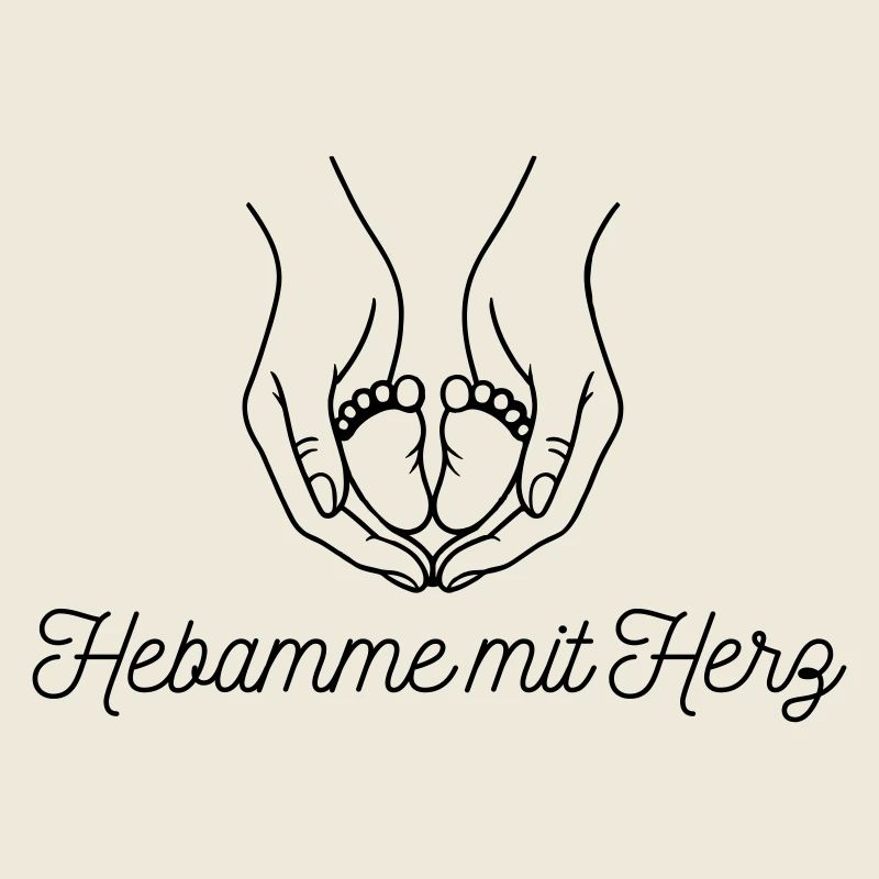 Hebamme mit Herz - personalisierbares Design