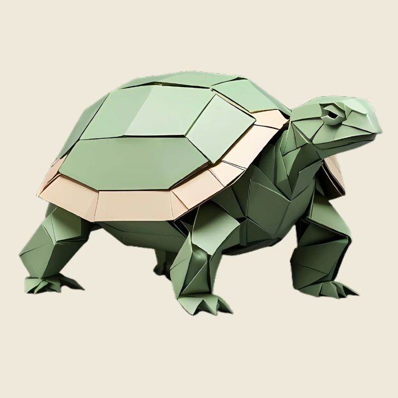 Geometric Turtle Origami Style