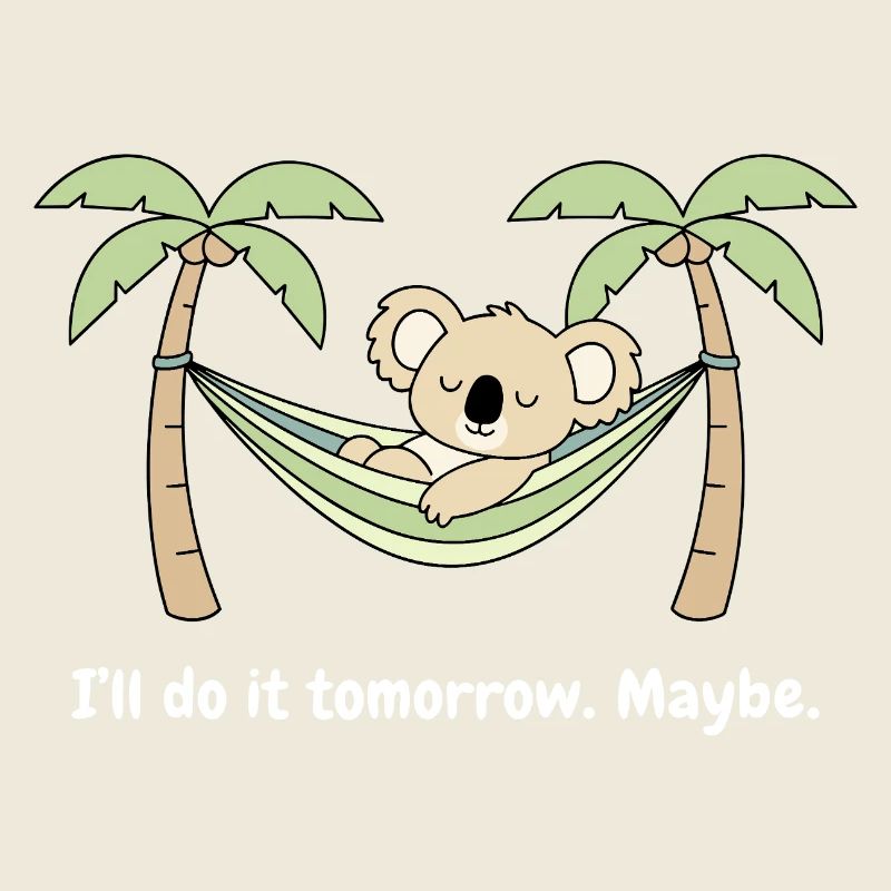 Koala in the hammock palm trees