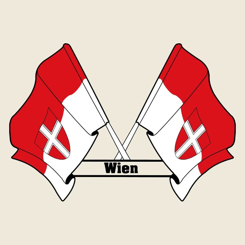 Drapeaux de Vienne avec texte