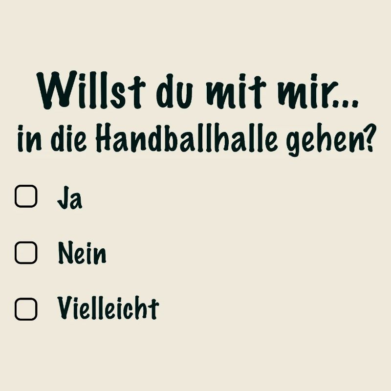 Handballdate Spruch Einladung (Schwarz)