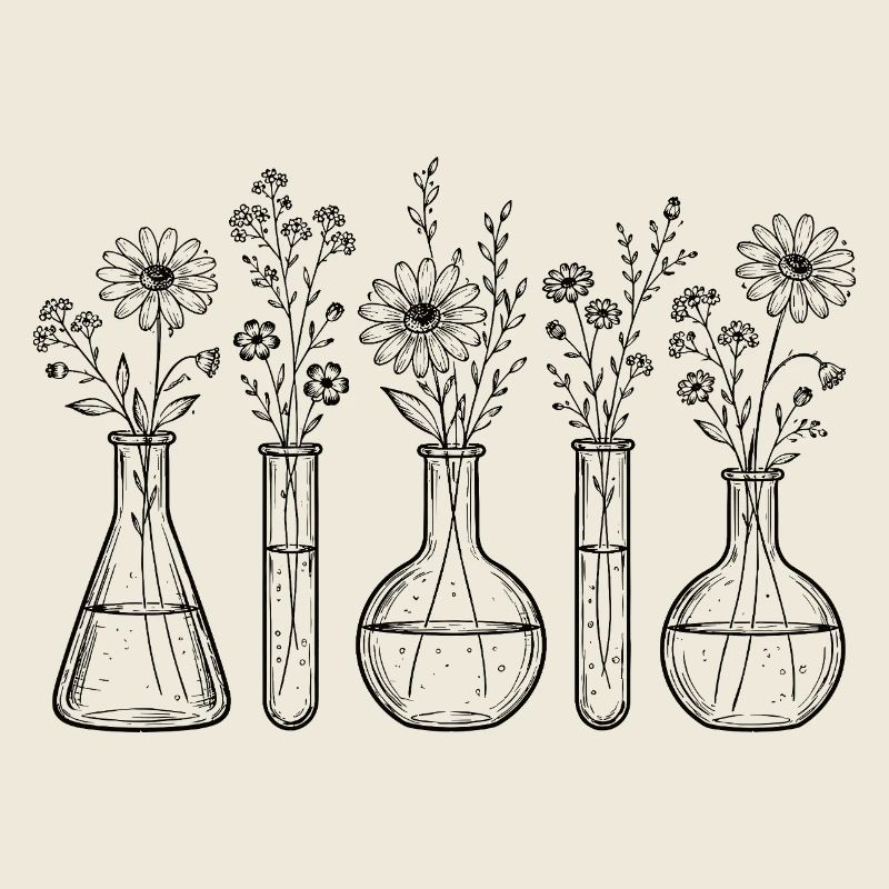 Fleurs de laboratoire Chimie, Botanique Sciences, T-shirt