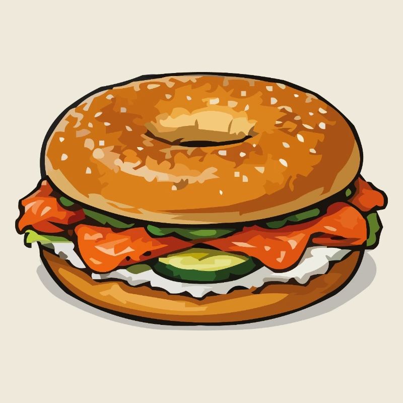 Bagel Pop Art Illustration