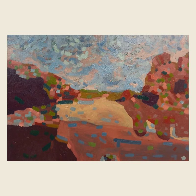 Mosaic pastel landscape