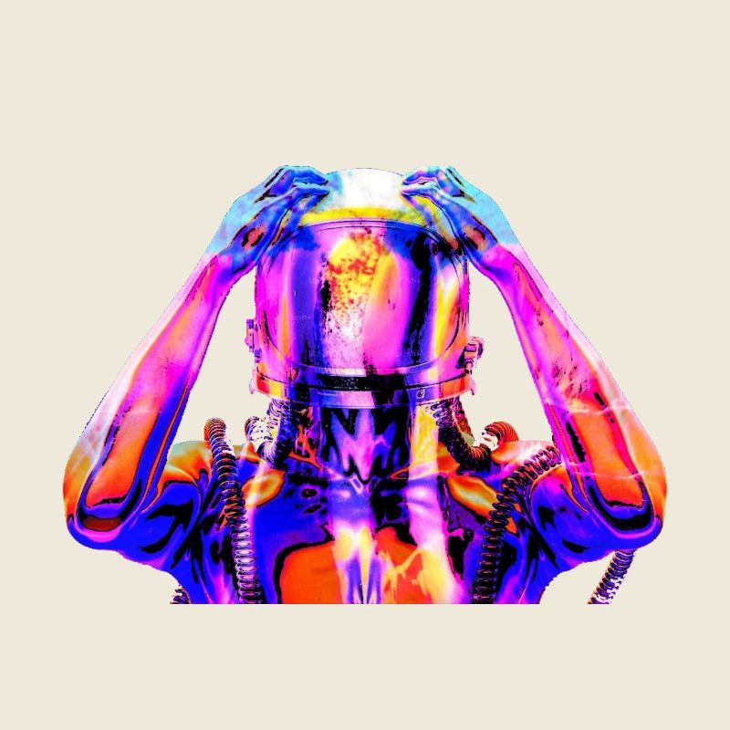 Neon-Astronaut Farbenfrohes Psychedelika