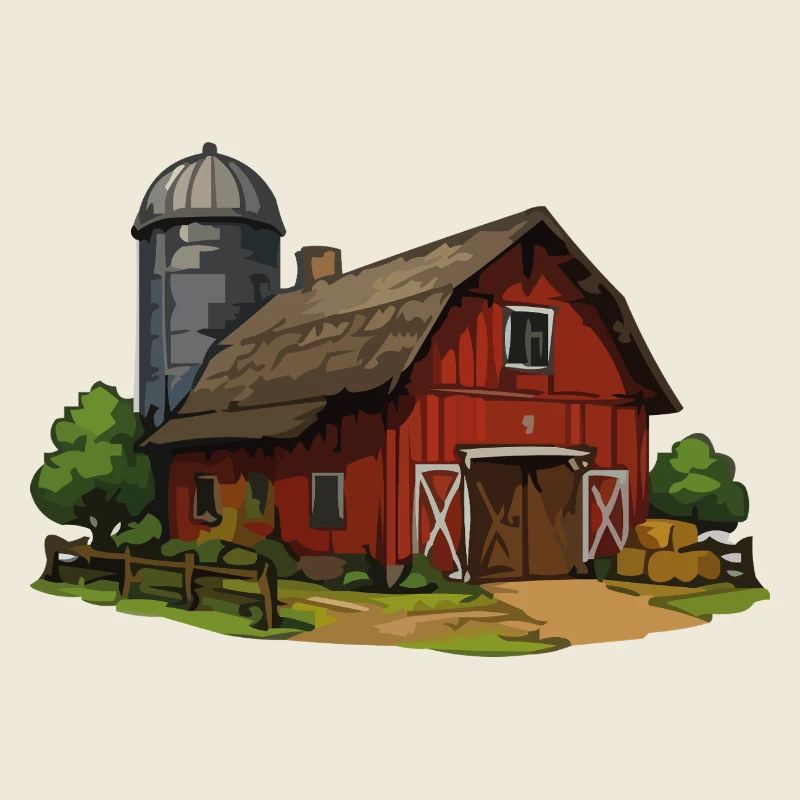 Red Barn Yard VintageStyle