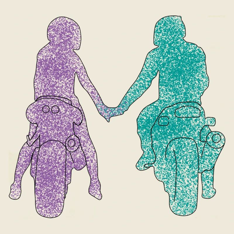 Motorradfahrer Paar