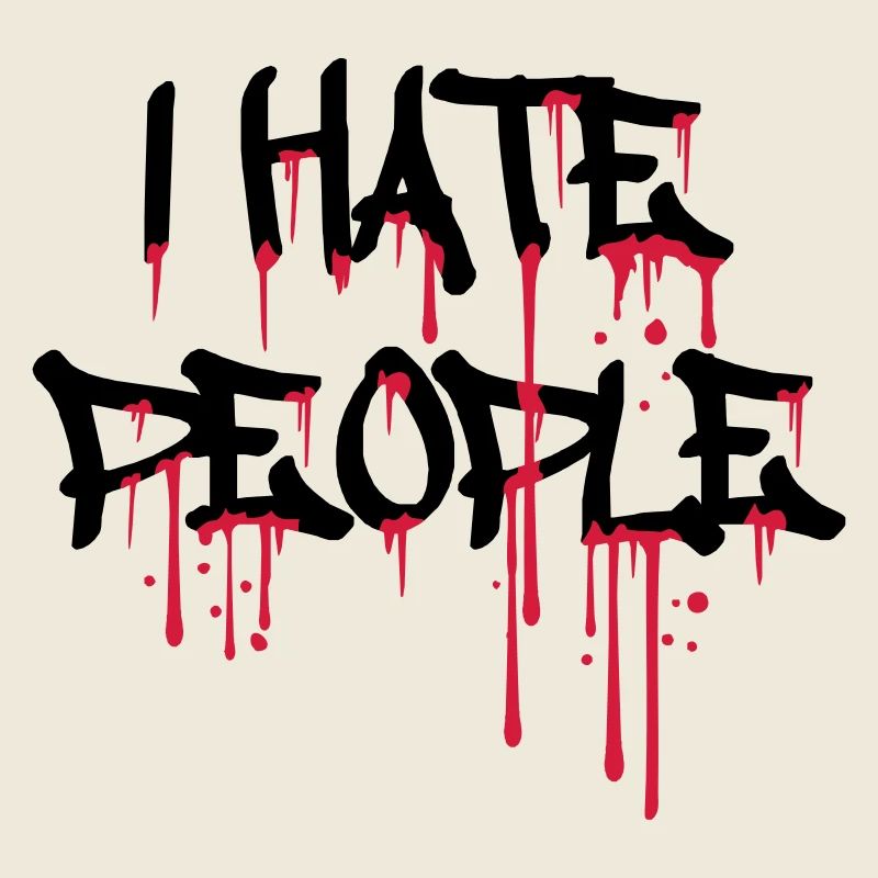 cool i hate people text graffiti spray drops blu