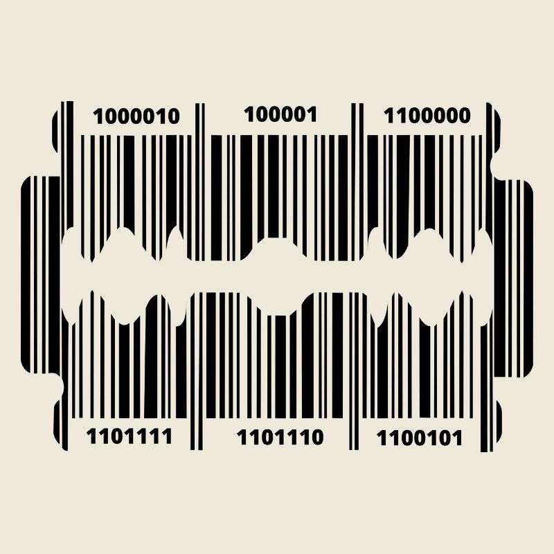 Rasierklinge mit geheim Code