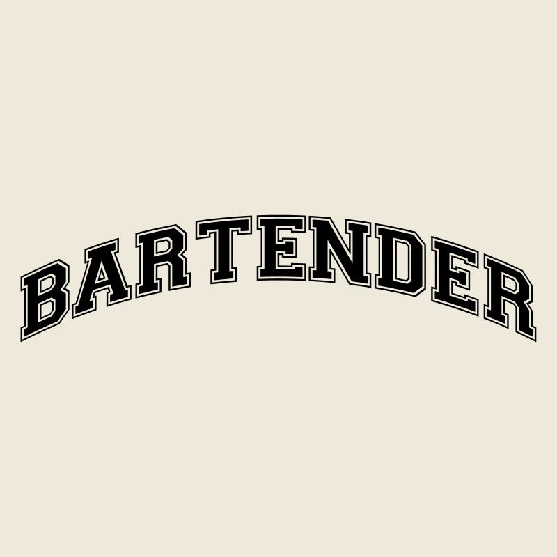 bartender college style curved logo