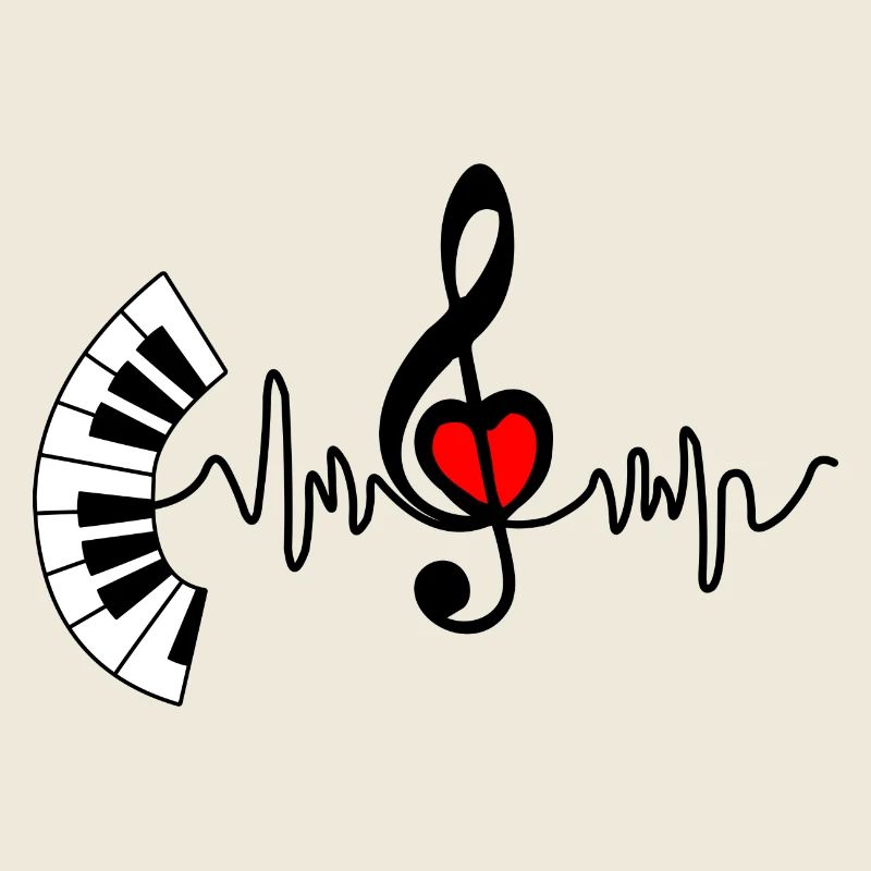 Piano Cardio Herzfrequenz und Herz in der Mitte