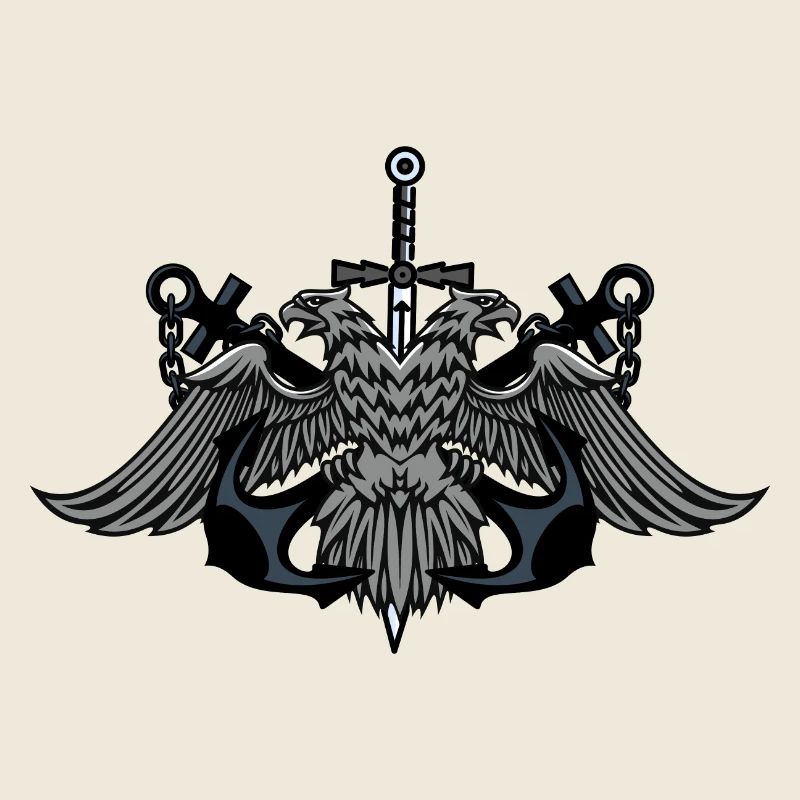 Twin Eagle Crest with Sword