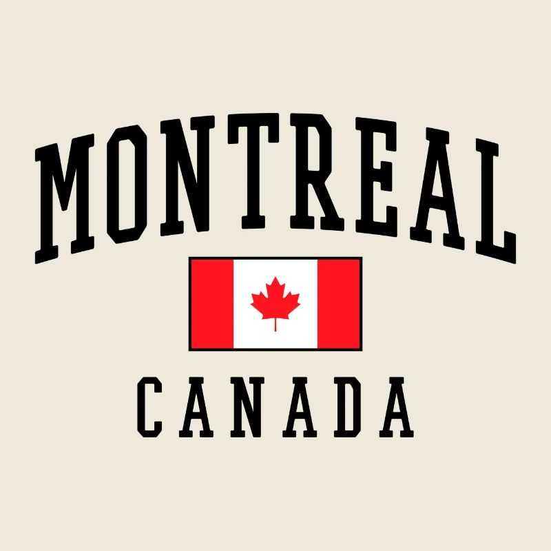 Montreal Canada Design with Maple Leaf Motif