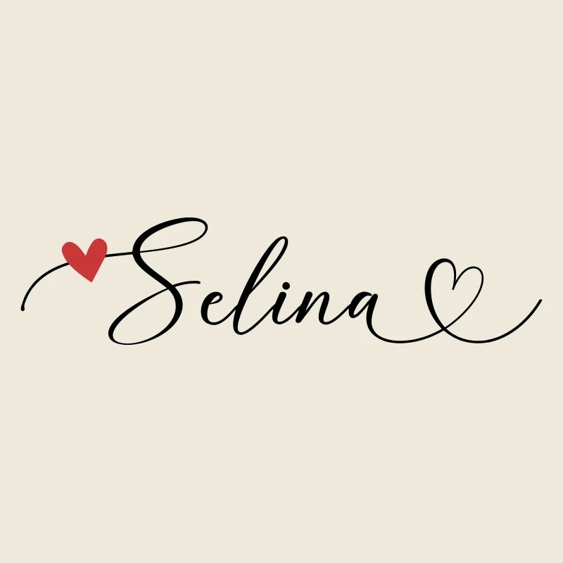 Selina Surname First name Calligraphy Heart