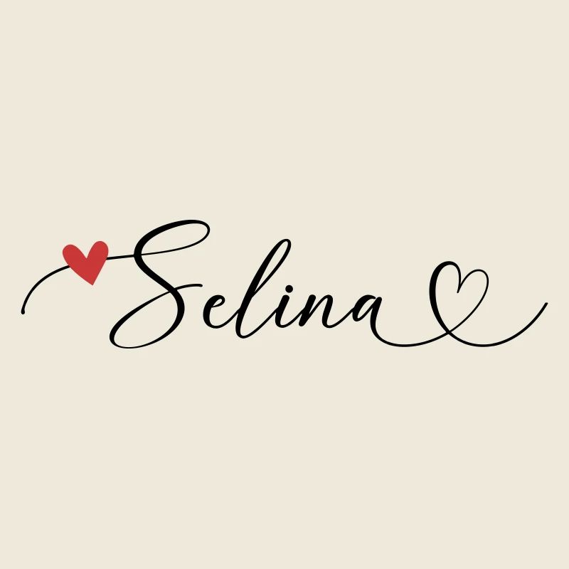 Selina Nom Prénom Calligraphie Coeur