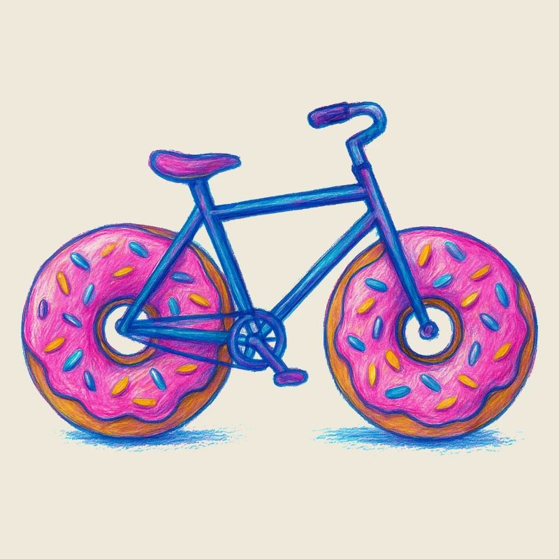 Conception de vélo beignet coloré