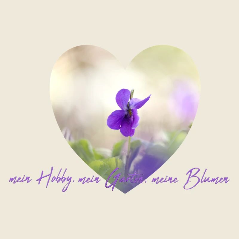 Flower Heart Violets in Pastel Light Garden Flowers