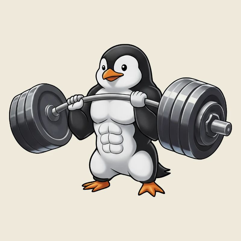 Pinguin Stark Training Workout Hantel Gewichtheber