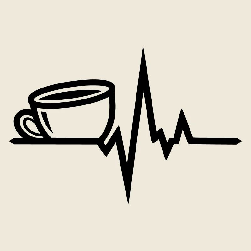 Coffee Heartbeat – Coffee Lover Lineart Design