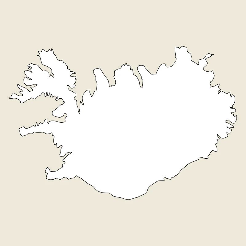 Iceland Map Silhouette Artwork