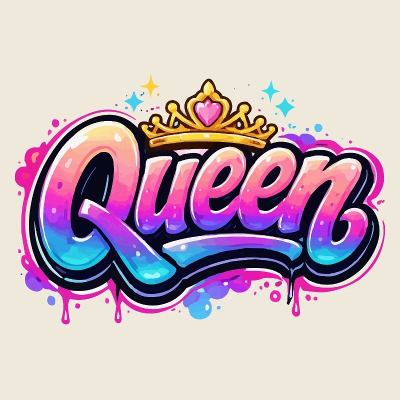 Queen Graffiti Crown Design