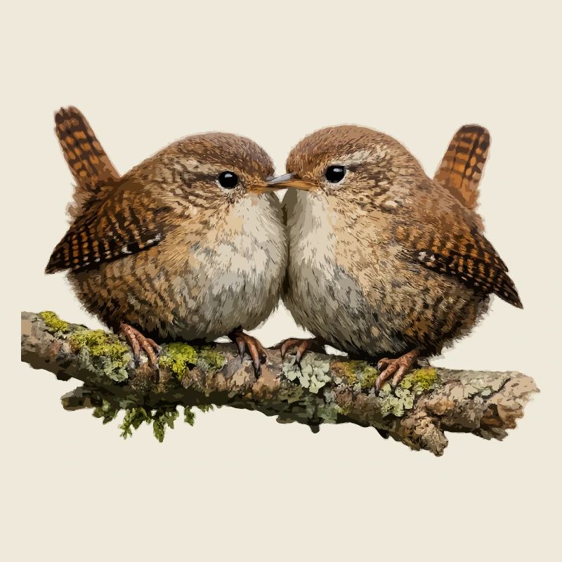 Troglodytes sur tige