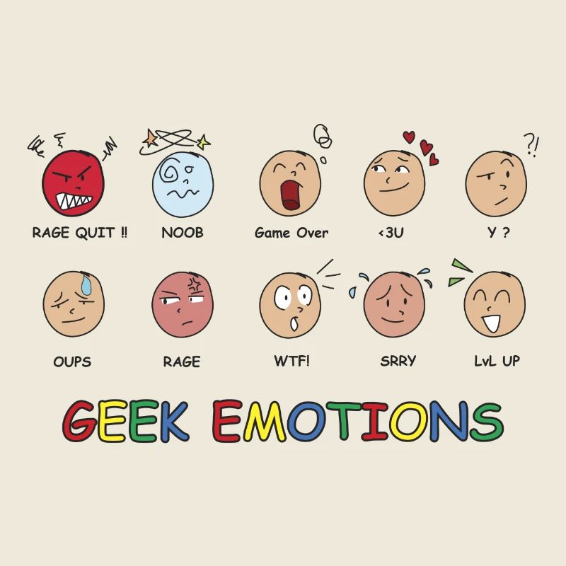 GEEK EMOTIONS - SCHWARZER TEXT