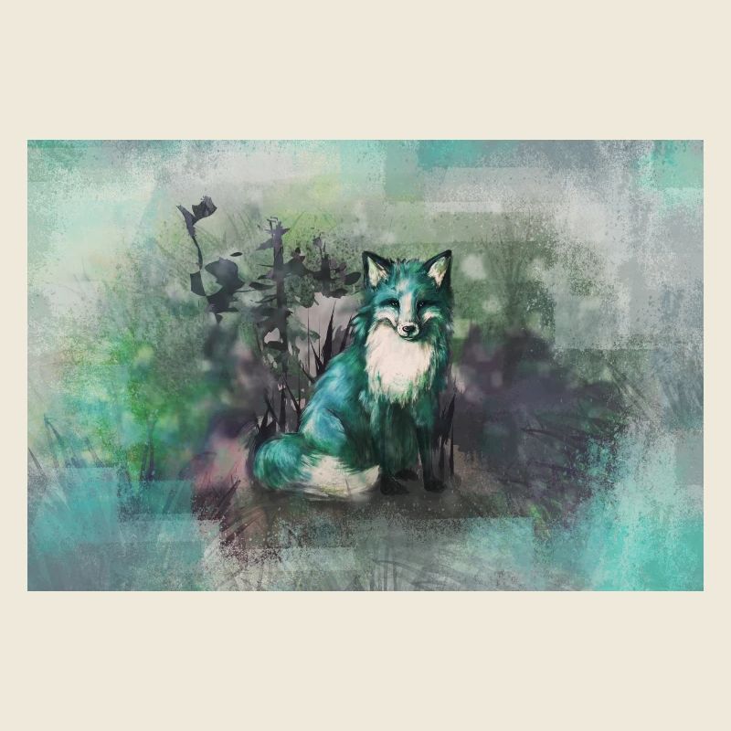 blue autumn fox