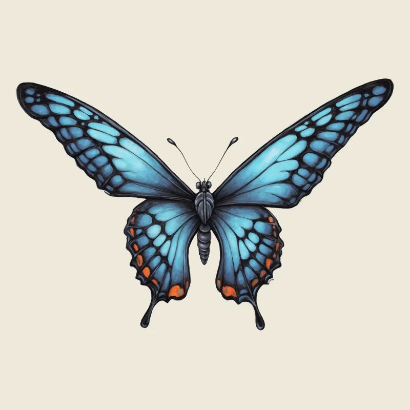 Papillon élégant en bleu