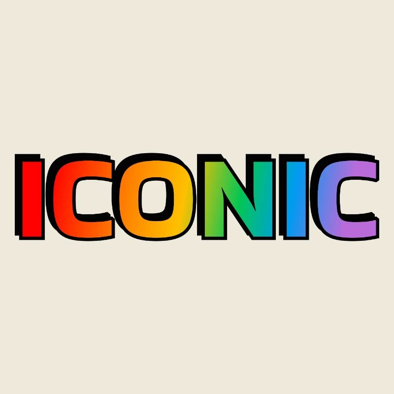 Rainbow Text Iconic - Gay Icon - LGBT Pride Month
