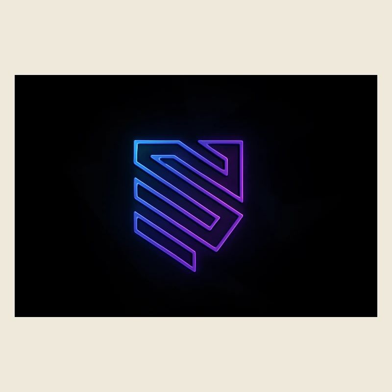 Neon Geometry Logo Gradient