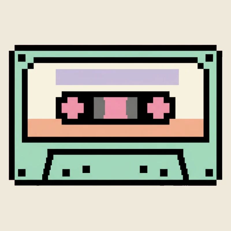 Cassette rétro 8 bits pixel art