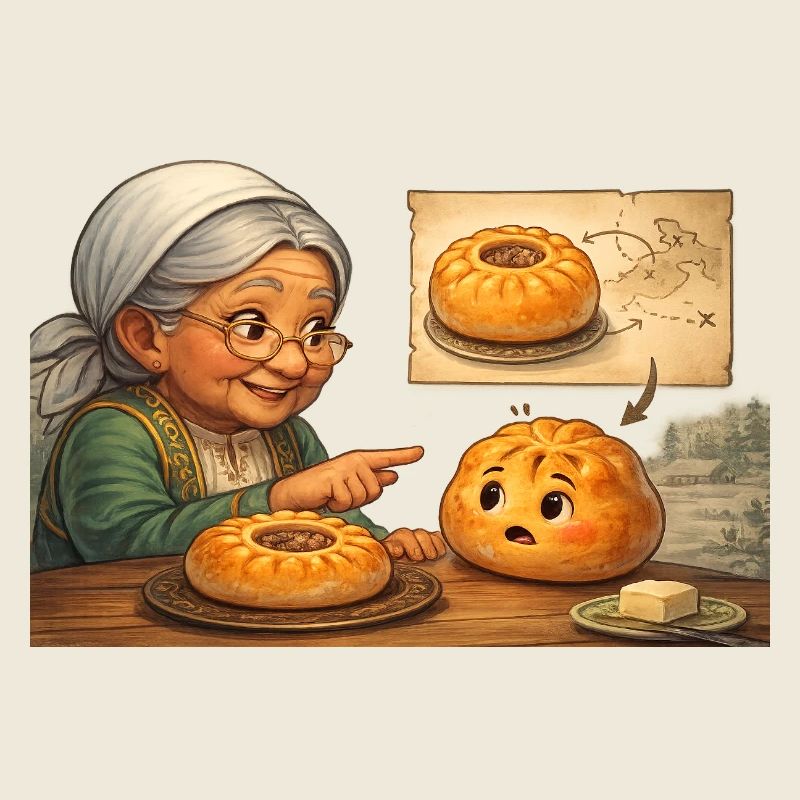 Tatar Babushka explains to the Russian Beljas