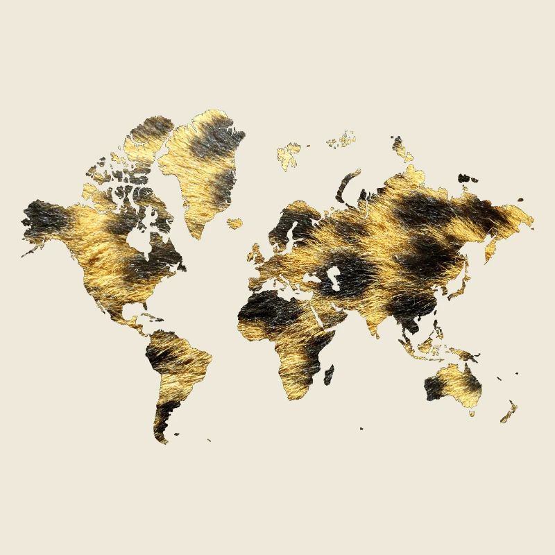 World Map Animal Pattern