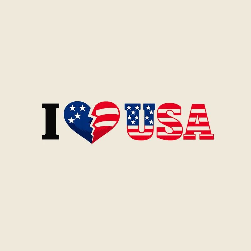 I Heart USA Star-Spangled Flag Pattern