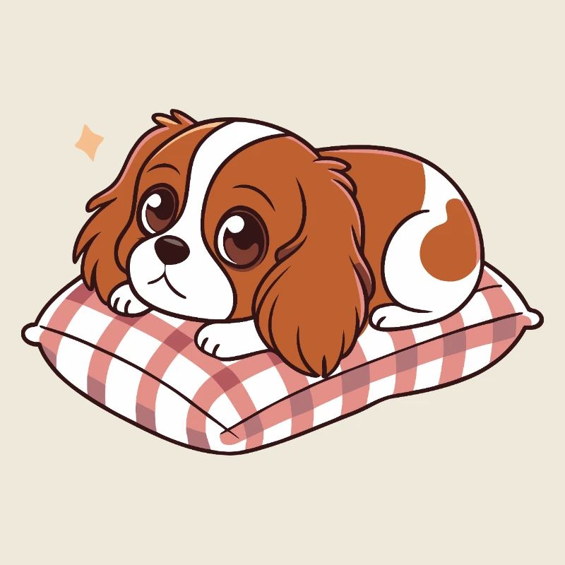 Sleeper Dog on Plaid Cushion