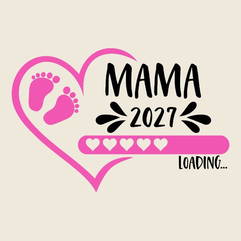 Mama 2027 loading Herz Version Mädchen pink