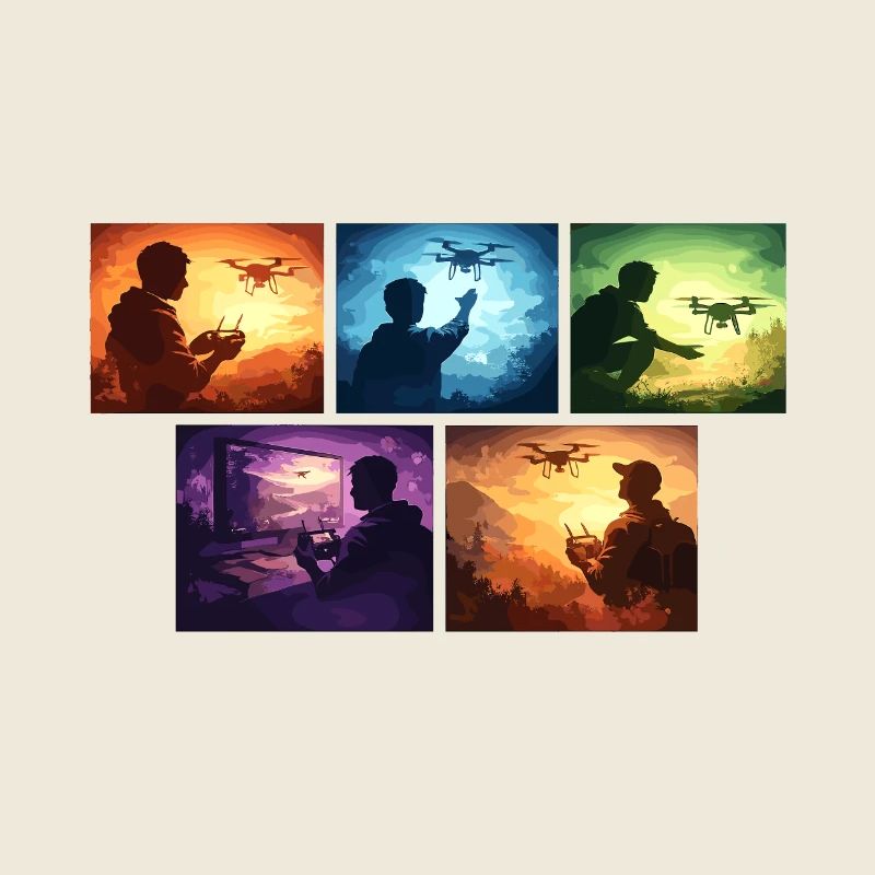Drone Sunset Collage