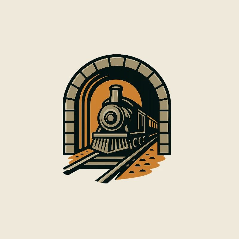 Railway through tunnel arch