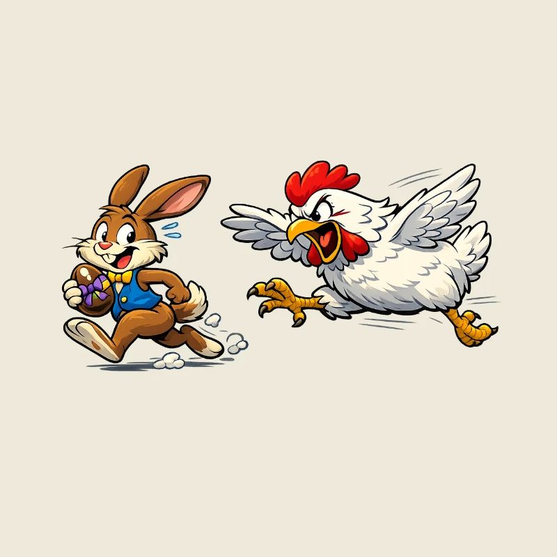 Easter bunny and chicken