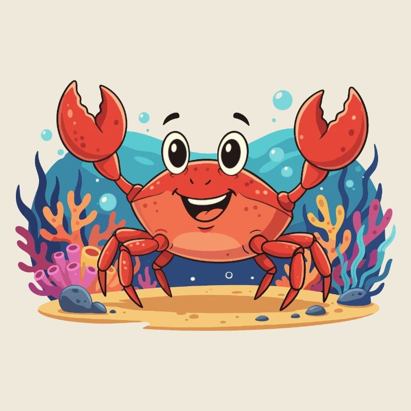 Fröhliche Unterwasserkrabbe