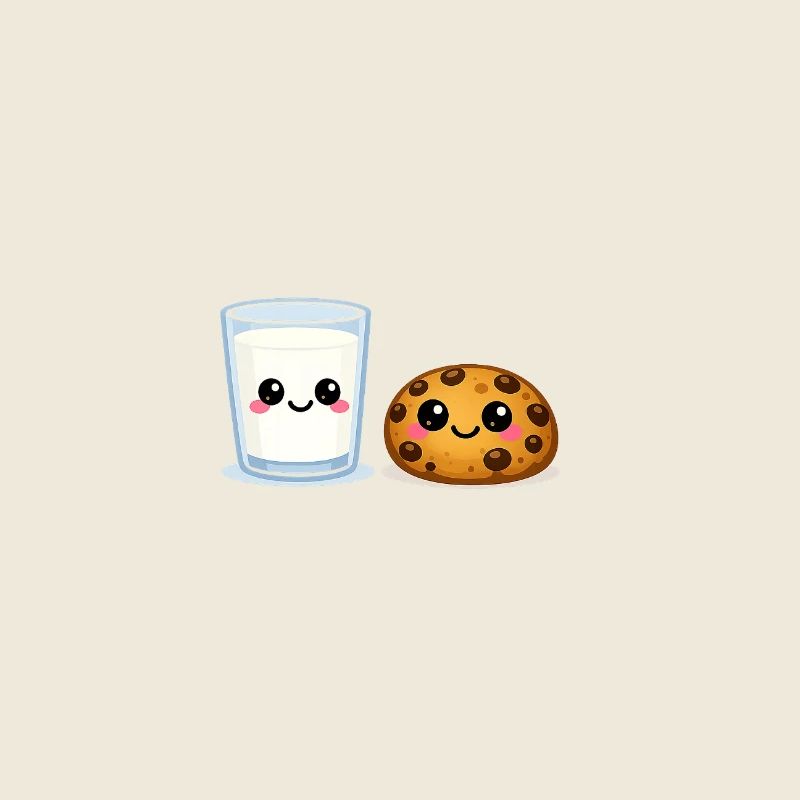Milk and Cookie Kawaii Duo