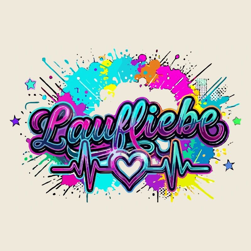 Lauf Liebe Herzschlag Farbexplosion