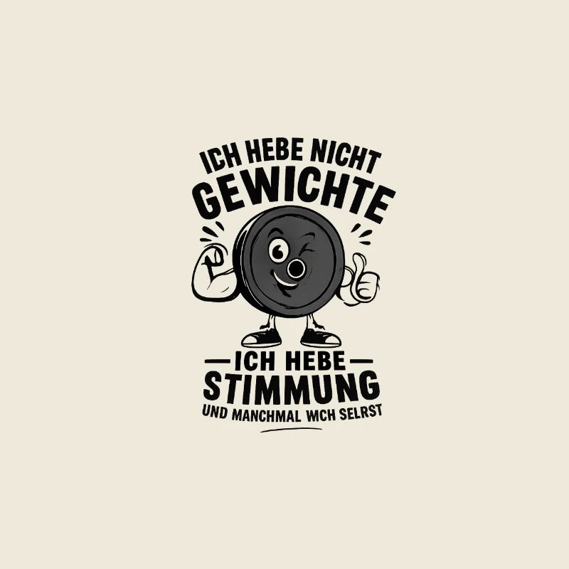 Witziges Ideogramm mit Gewichten